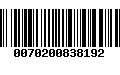 Código de Barras 0070200838192