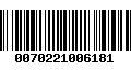 Código de Barras 0070221006181