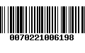 Código de Barras 0070221006198