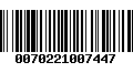 Código de Barras 0070221007447