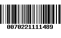 Código de Barras 0070221111489