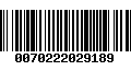 Código de Barras 0070222029189