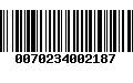 Código de Barras 0070234002187