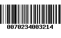 Código de Barras 0070234003214