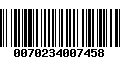 Código de Barras 0070234007458