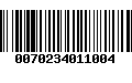 Código de Barras 0070234011004