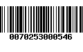 Código de Barras 0070253000546