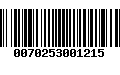 Código de Barras 0070253001215