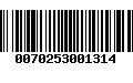 Código de Barras 0070253001314