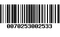 Código de Barras 0070253002533