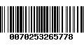 Código de Barras 0070253265778