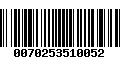 Código de Barras 0070253510052