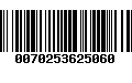 Código de Barras 0070253625060