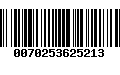 Código de Barras 0070253625213