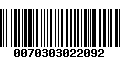 Código de Barras 0070303022092