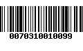 Código de Barras 0070310010099