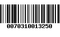 Código de Barras 0070310013250