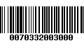 Código de Barras 0070332003000