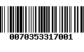 Código de Barras 0070353317001