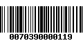 Código de Barras 0070390000119