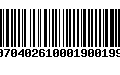 Código de Barras 00704026100019001991