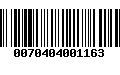 Código de Barras 0070404001163