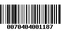 Código de Barras 0070404001187