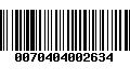 Código de Barras 0070404002634