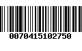 Código de Barras 0070415102750