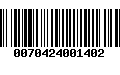 Código de Barras 0070424001402