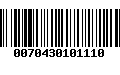 Código de Barras 0070430101110