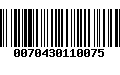 Código de Barras 0070430110075