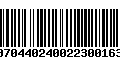 Código de Barras 00704402400223001630