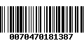 Código de Barras 0070470181387