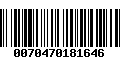 Código de Barras 0070470181646