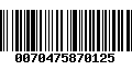 Código de Barras 0070475870125