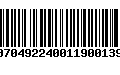 Código de Barras 00704922400119001392