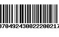 Código de Barras 00704924300222002171