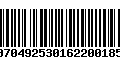 Código de Barras 00704925301622001855