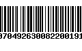 Código de Barras 00704926300822001916