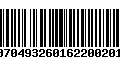 Código de Barras 00704932601622002013