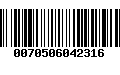 Código de Barras 0070506042316