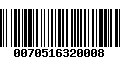 Código de Barras 0070516320008