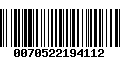 Código de Barras 0070522194112