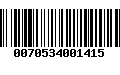 Código de Barras 0070534001415