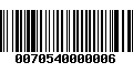 Código de Barras 0070540000006