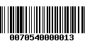 Código de Barras 0070540000013