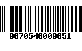 Código de Barras 0070540000051