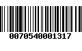 Código de Barras 0070540001317