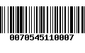 Código de Barras 0070545110007